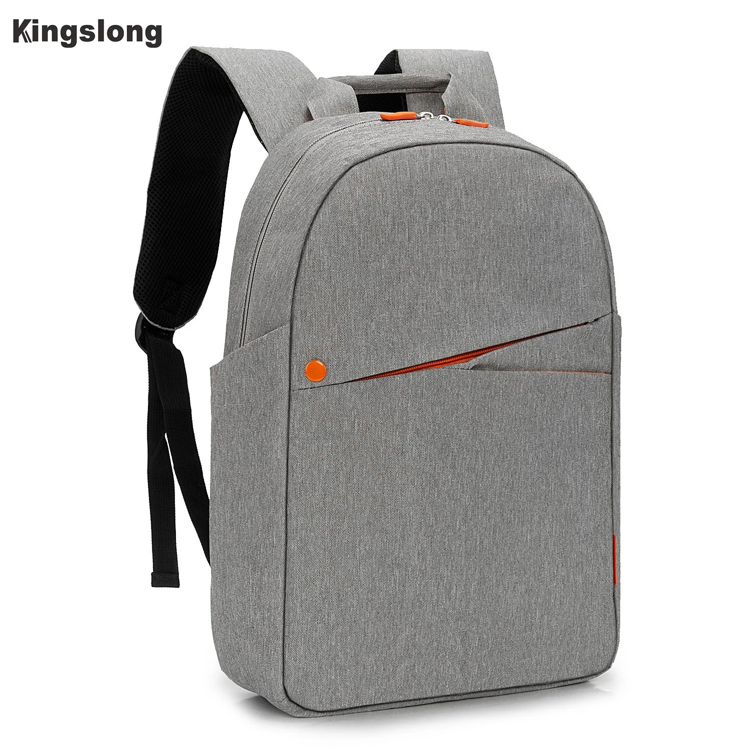 

KINGSLONG 2024 Classic Travel Business Backpack Fashion Grey Waterproof Laptop Computer School Backpack Large 16.9 Inches