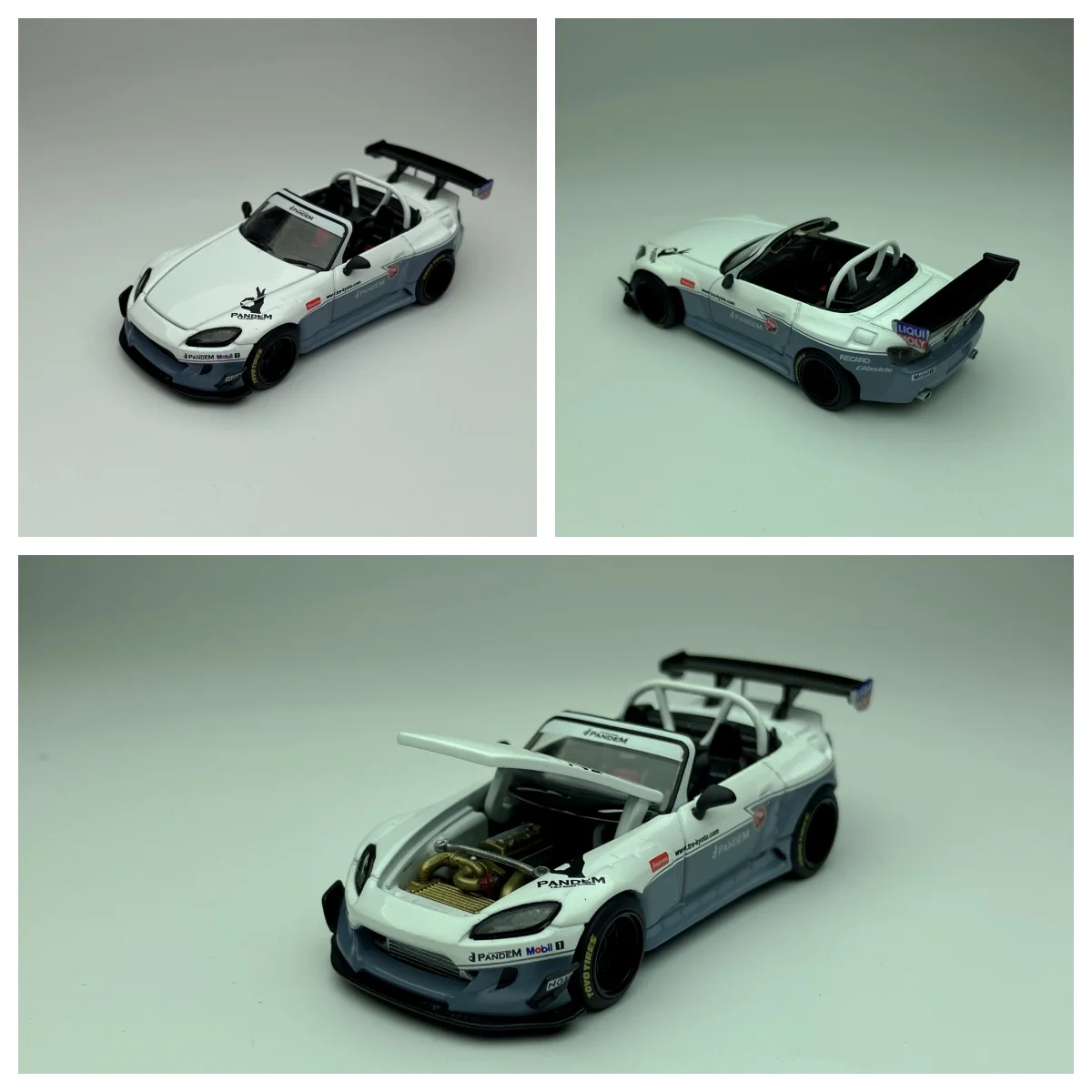 Pop Race Pandem S2000 White 1/64 #300 JDM Diecast Model Car Alloy