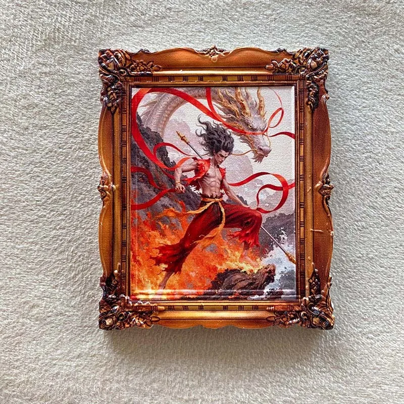 

Chinese Mythology 3D Resin Refrigerator Magnet - Nai Cha Calms the Sea - Strong Magnet Backside - Cultural Art Decorative Item