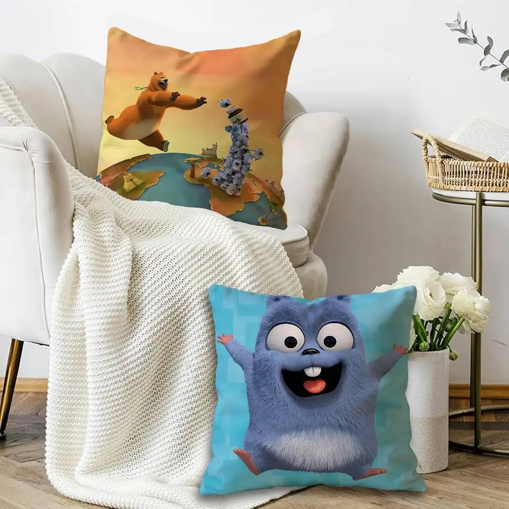 Grizzly And Lemmings Pillow Cover for Bedroom Room and Living Room Sofa Decorative Cushion Cover