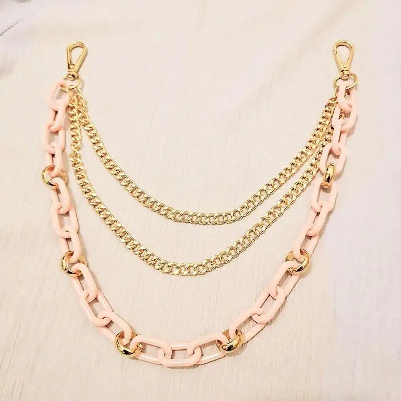 P88A السراويل سلسلة مع ديكور استرخى واضح سبيكة المحفظة سلسلة سحر الجينز جيب سلاسل الهيب هوب روك نمط سلاسل للنساء #6