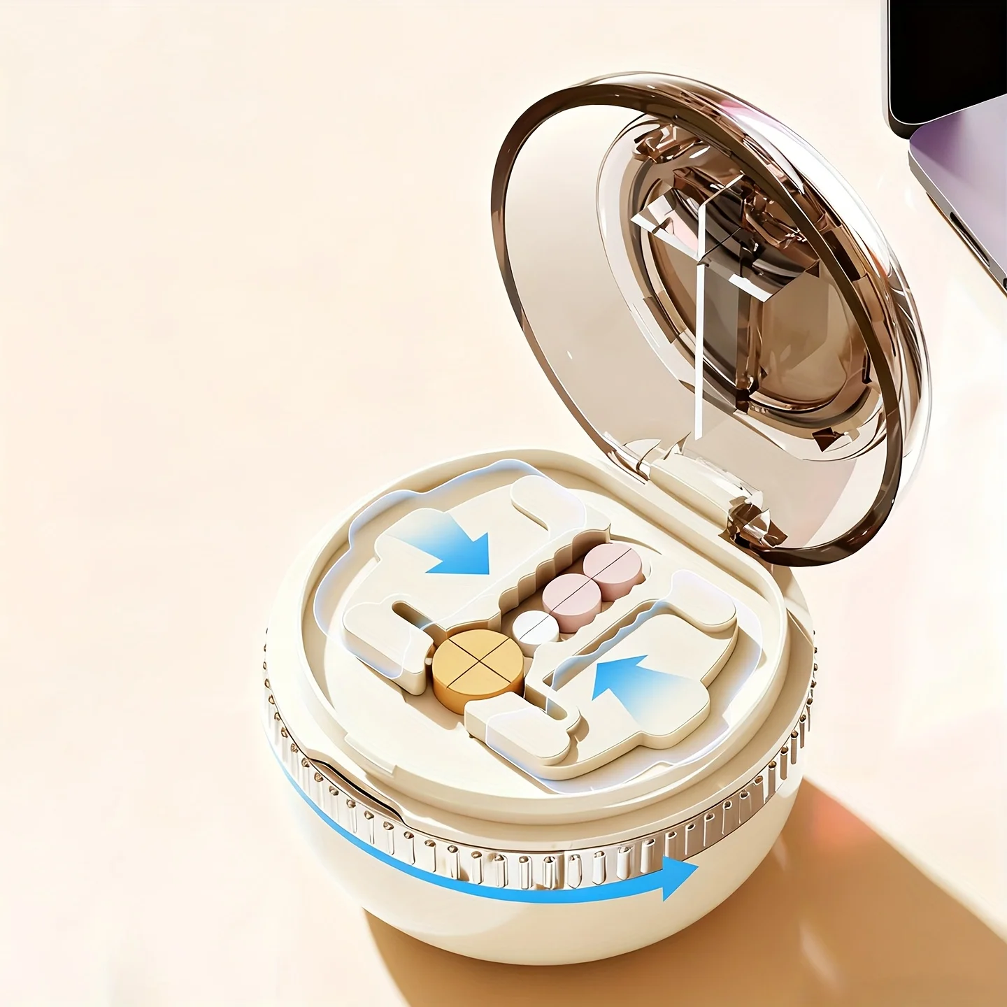 

Точный резак для таблеток, медицинский разветвитель, резак для таблеток 1/2 и 1/4, с отделением для хранения и щеткой для чистки, портативная круглая таблетка