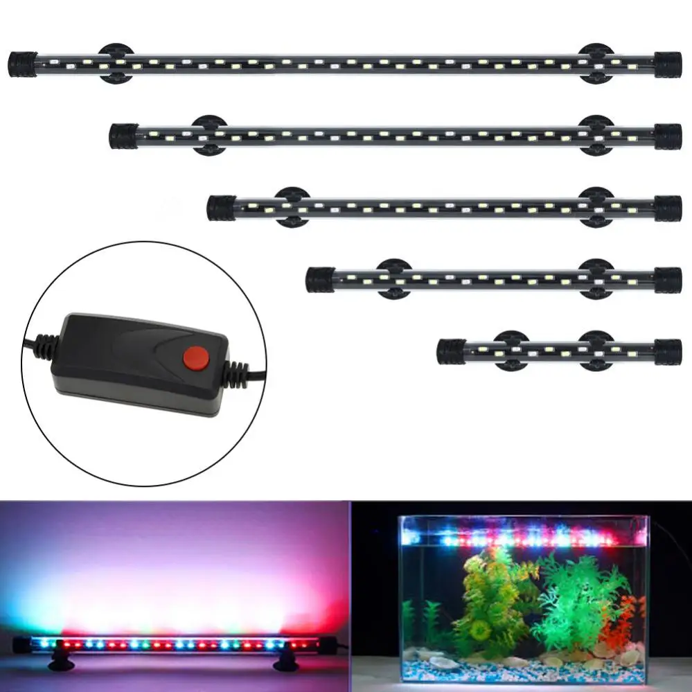 

4 - 12W Options RGB Light LED Aquarium Lights IP68 Waterproof Submersible Lights Fish Tank Light 110V/220V