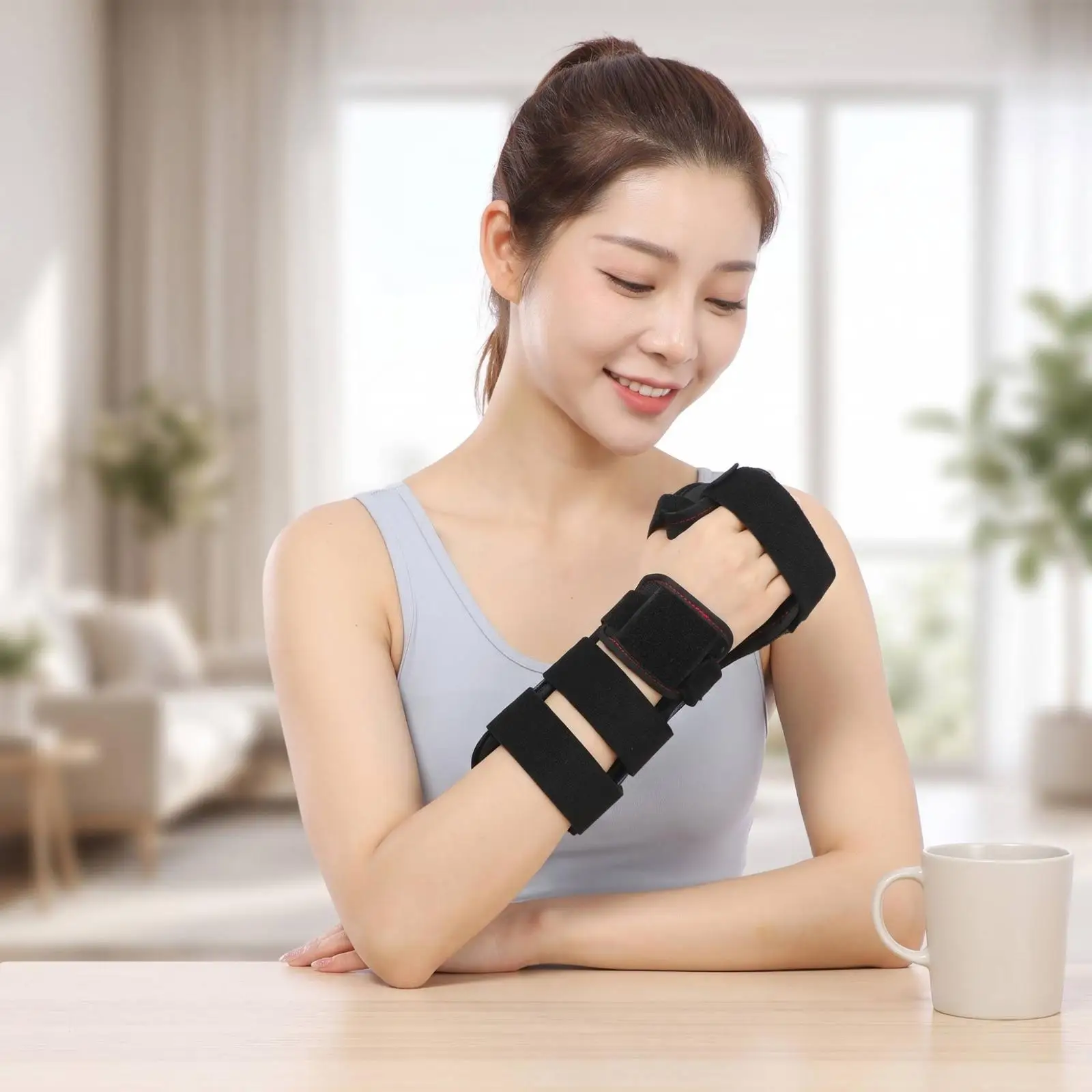 Wrist Support Brace for Carpal Tunnel Relief with Rigid Splint and Adjustable Straps for Men Women