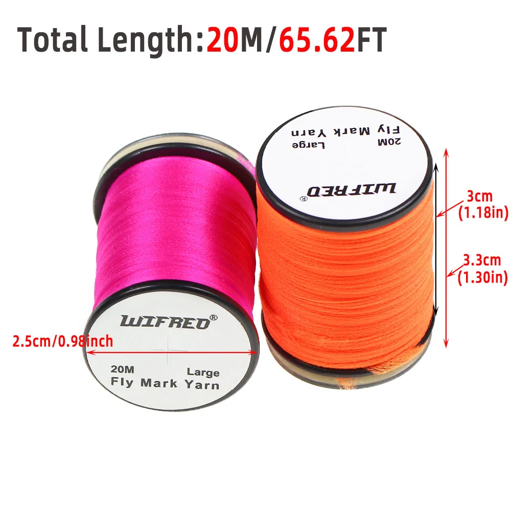 20M/Spool Fly Mark Yarn 6 Colors Available Polypropylene Dubbing Fine Dry Wet Spinner Wings Fly Tying Parachutes Materials