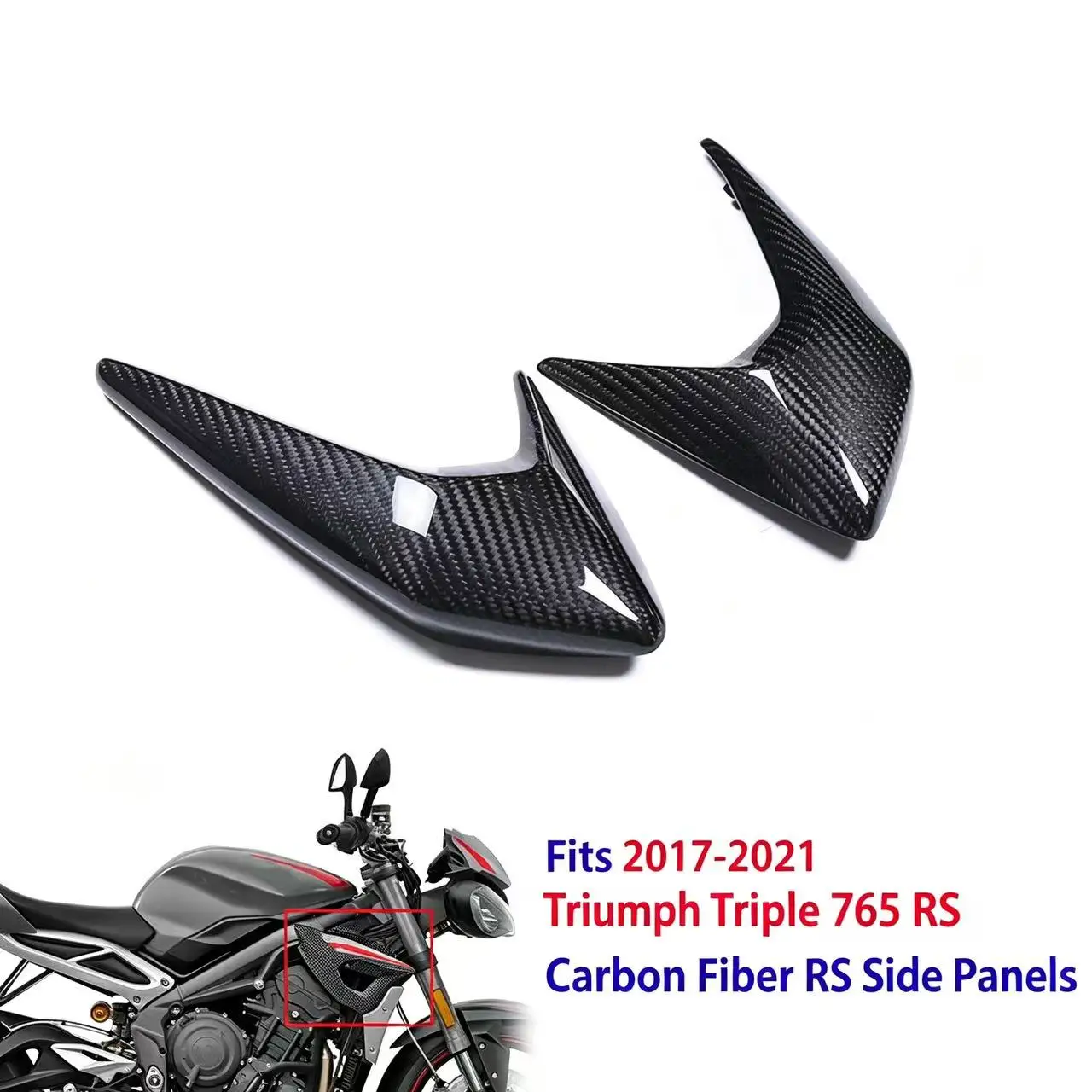 Suitable for Triumph Street Triple 765RS 2017 18 19 20 2021 motorcycle retrofit accessories 100% dry carbon fiber fenders