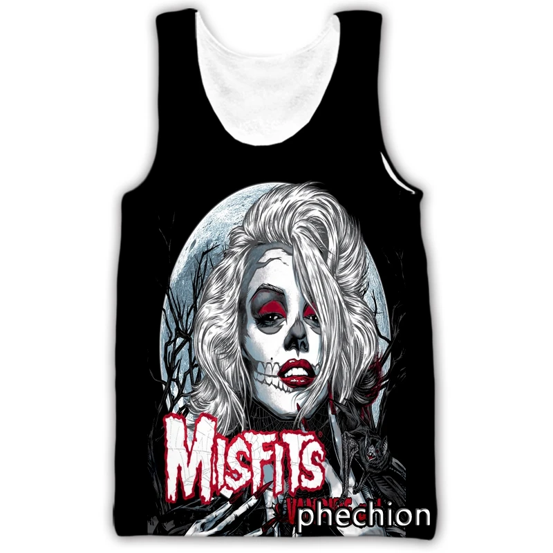 phechion New Fashion Men/Women Misfits 3D Print Sleeveless Vest Streetwear Men Loose Sporting Tank Top A266