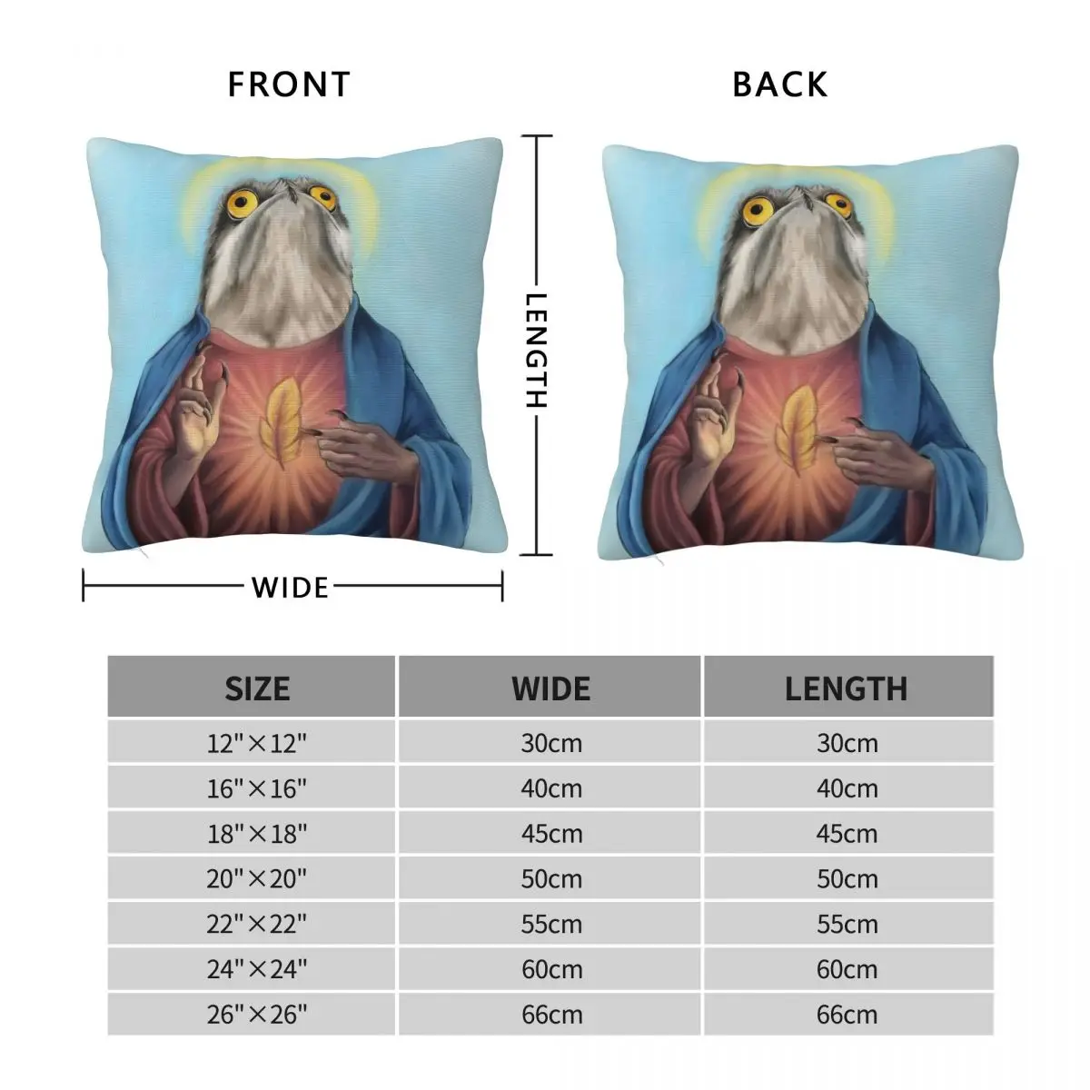 Our Lord And Savior Potoo Bird Square Pillowcase Polyester Linen Velvet Printed Decorative Throw Pillow Case Room Cushion Cover