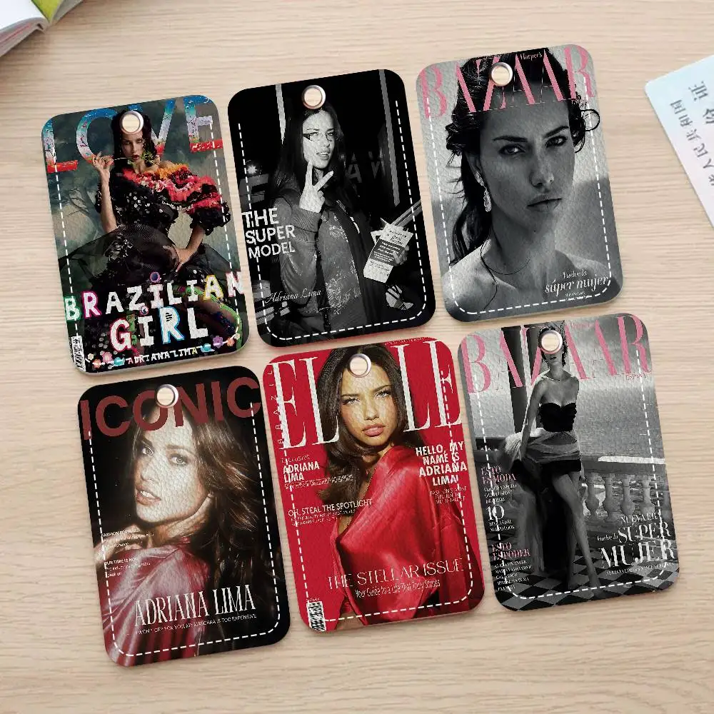 

Персонализированный держатель для карт Adriana Lima Model, подходит для банковских карт, проездных на метро и автобус, кошельков для карт, бейджей, брелоков.