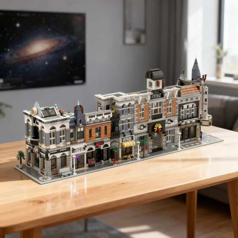 

10259pcs MOC 4in1 Assembly Square Modular Streetscape Model Building Blocks Toy Gift Creative Display Collectible Desk Premium