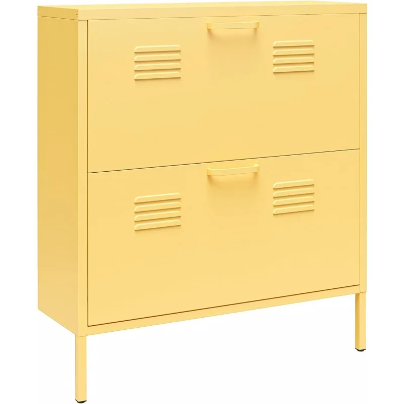 Cache 2 Door Shoe Storage, Yellow