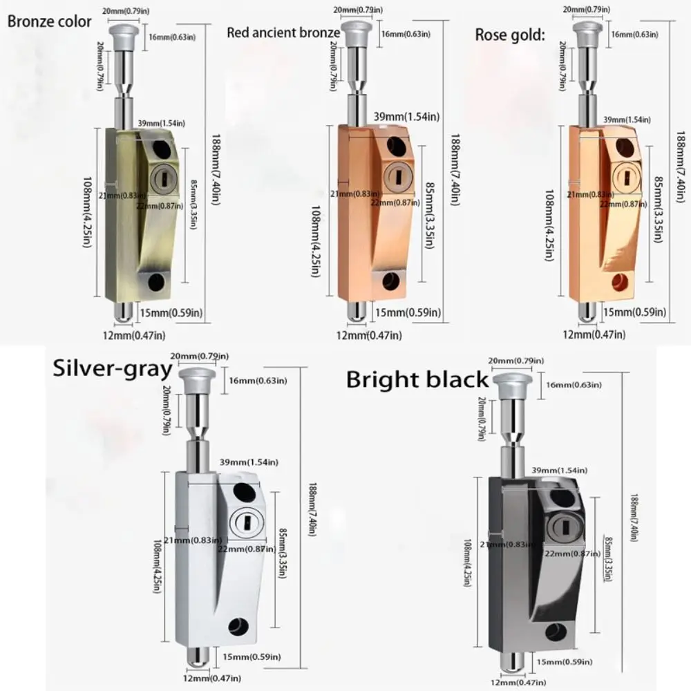 سبائك الألومنيوم مؤطرة قفل الباب قفل الباب المزدوج مكافحة سرقة غير مرئية قفل مزدوج قفل دوار الطابق ترتد قفل الباب