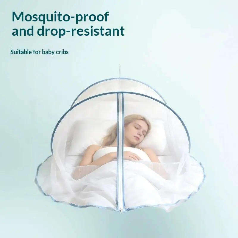 New Novelty Up Foldable Single Person Bed Mosquito Net Tent With Zipper Portable  Protection For Home Travel