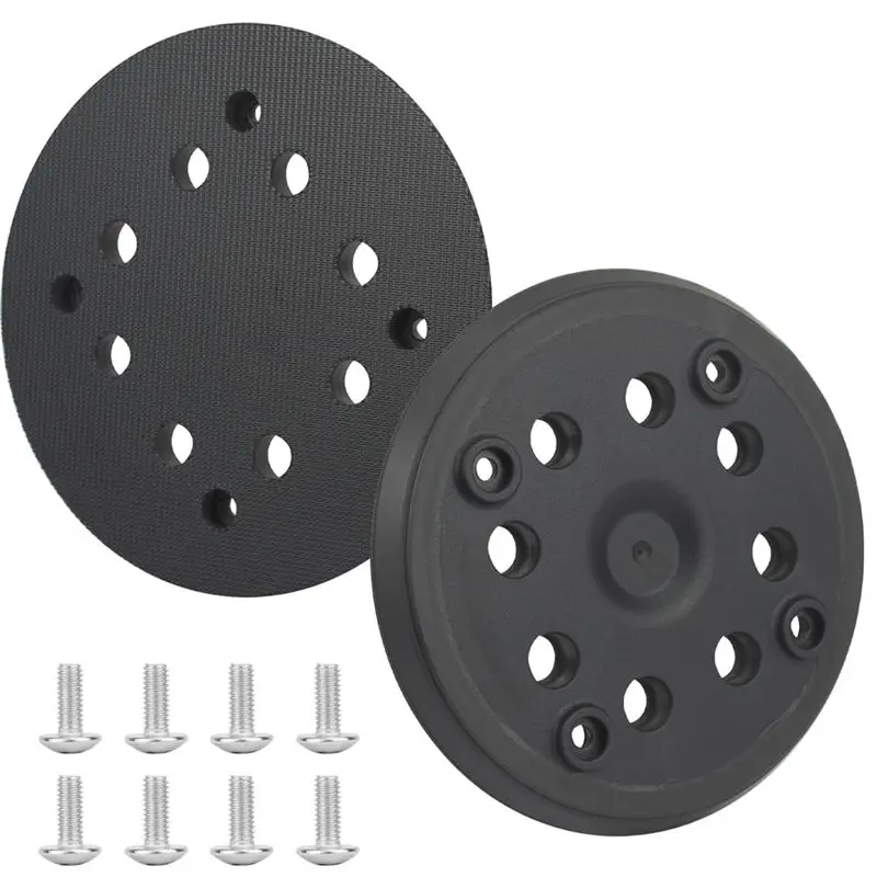 

[B17B!】 2PC Nylon Sticker Sanding Discs 125Mm With Hook And Loop 8 Holes And 4 Eye Sanding Plate Compatible For ,With Screw