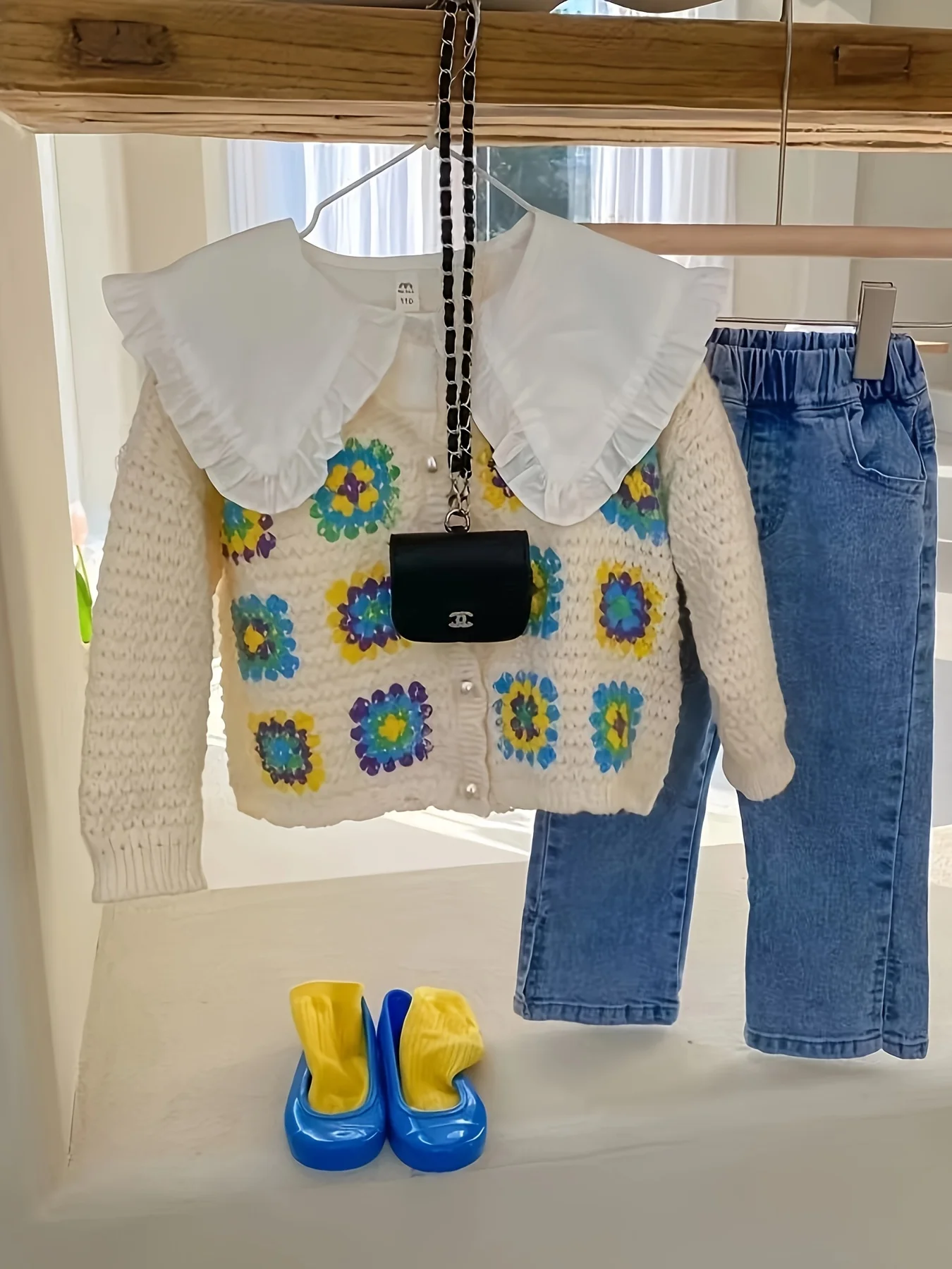 Frühling Koreanische Neue kinder Kleidung kinder Pullover Strickjacke Mädchen Hohle Blume Strickwaren kinder Jacke