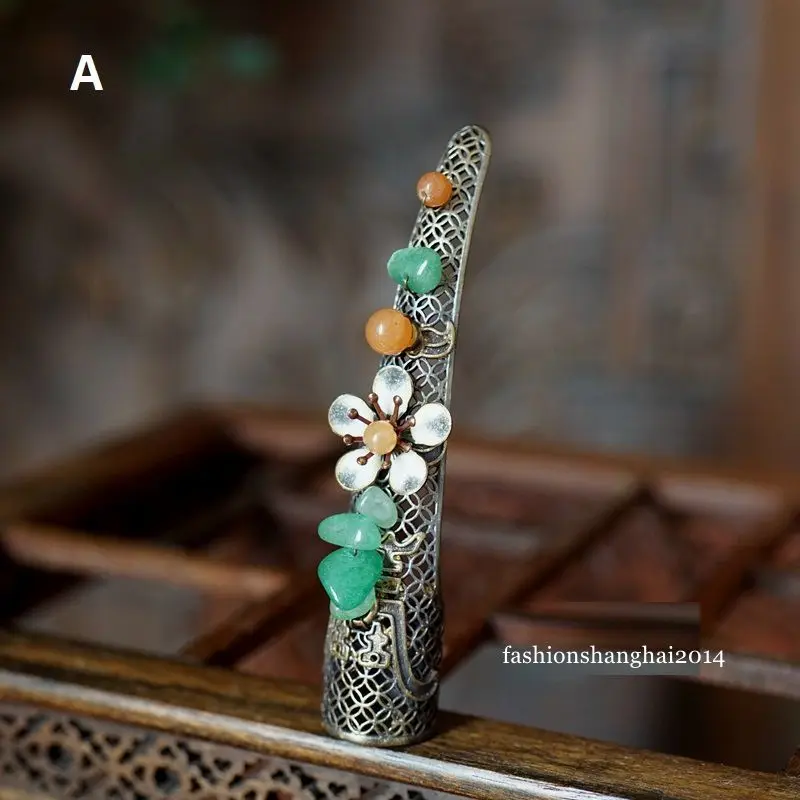 Qing Dynasty Long Nail Prop Customized Retro Dancing Chinese Style Ancient Costumes Nails Covers