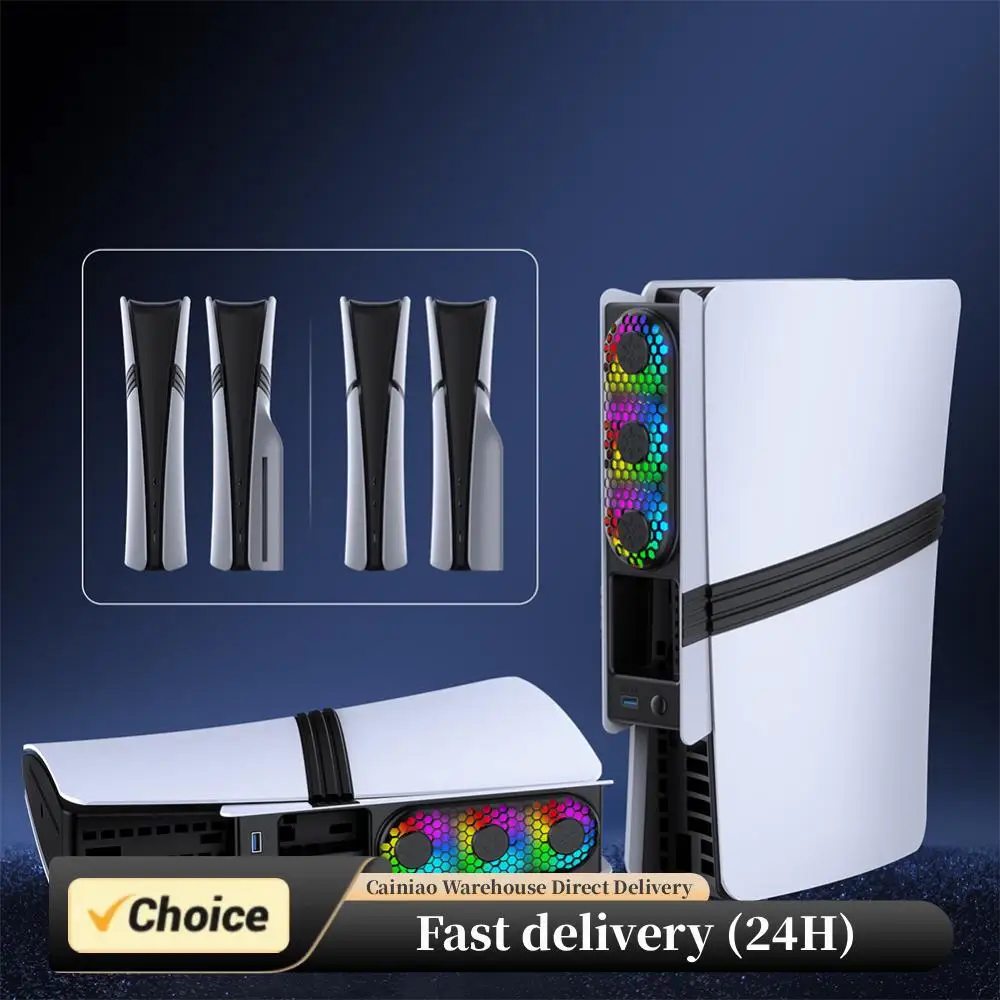 

Для PS5 Pro/PS5 Тонкий охлаждающий вентилятор Внешний вентилятор Кулер Вентилятор охлаждения игровой консоли для Playstation 5 Pro/Slim Disc и Digital Edition