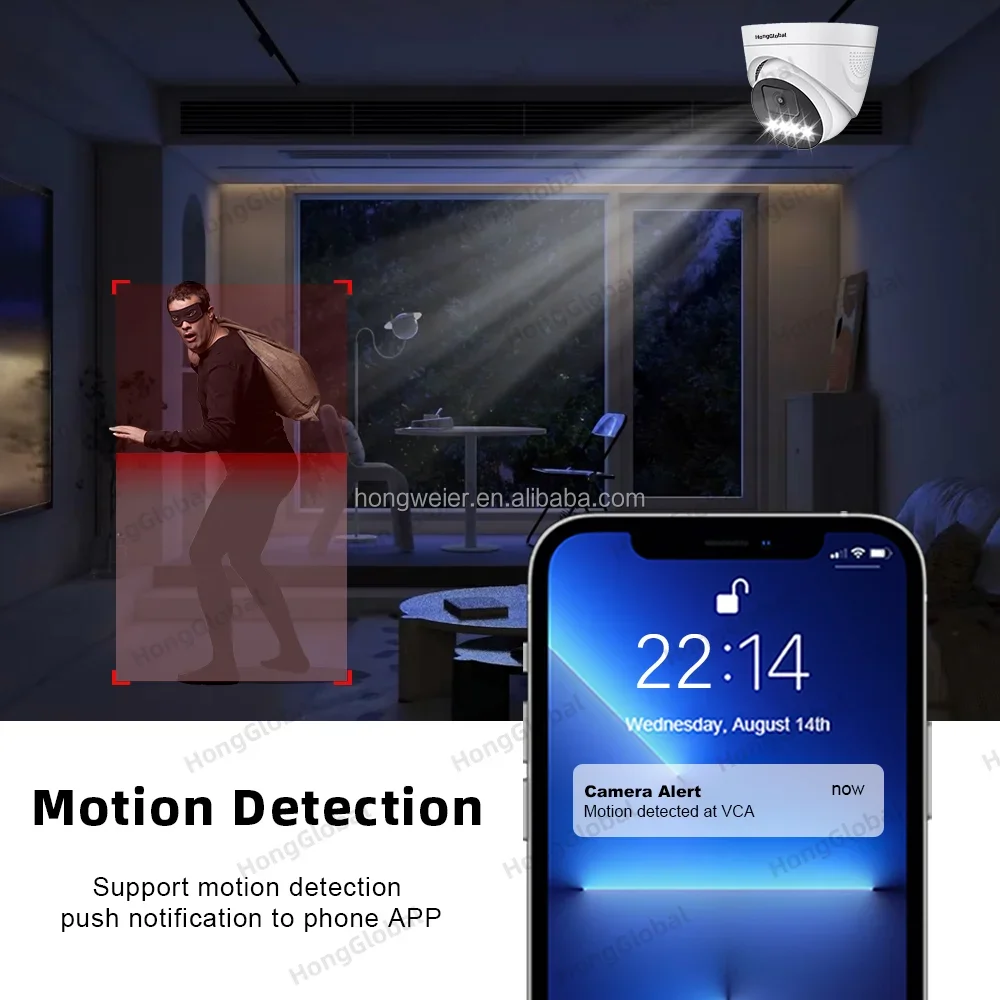 HongGlobal 5MP 4-kanałowy zestaw inteligentnych kamer HD IP z rejestratorem wideo sieciowym, system monitoringu POE NVR, bezprzewodowy system kamer CCTV