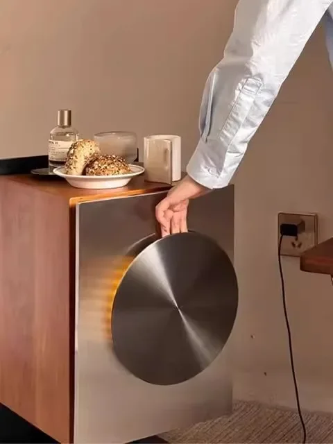 Bedside Storage Cabinet Small Cherry Bedroom Locker with Light