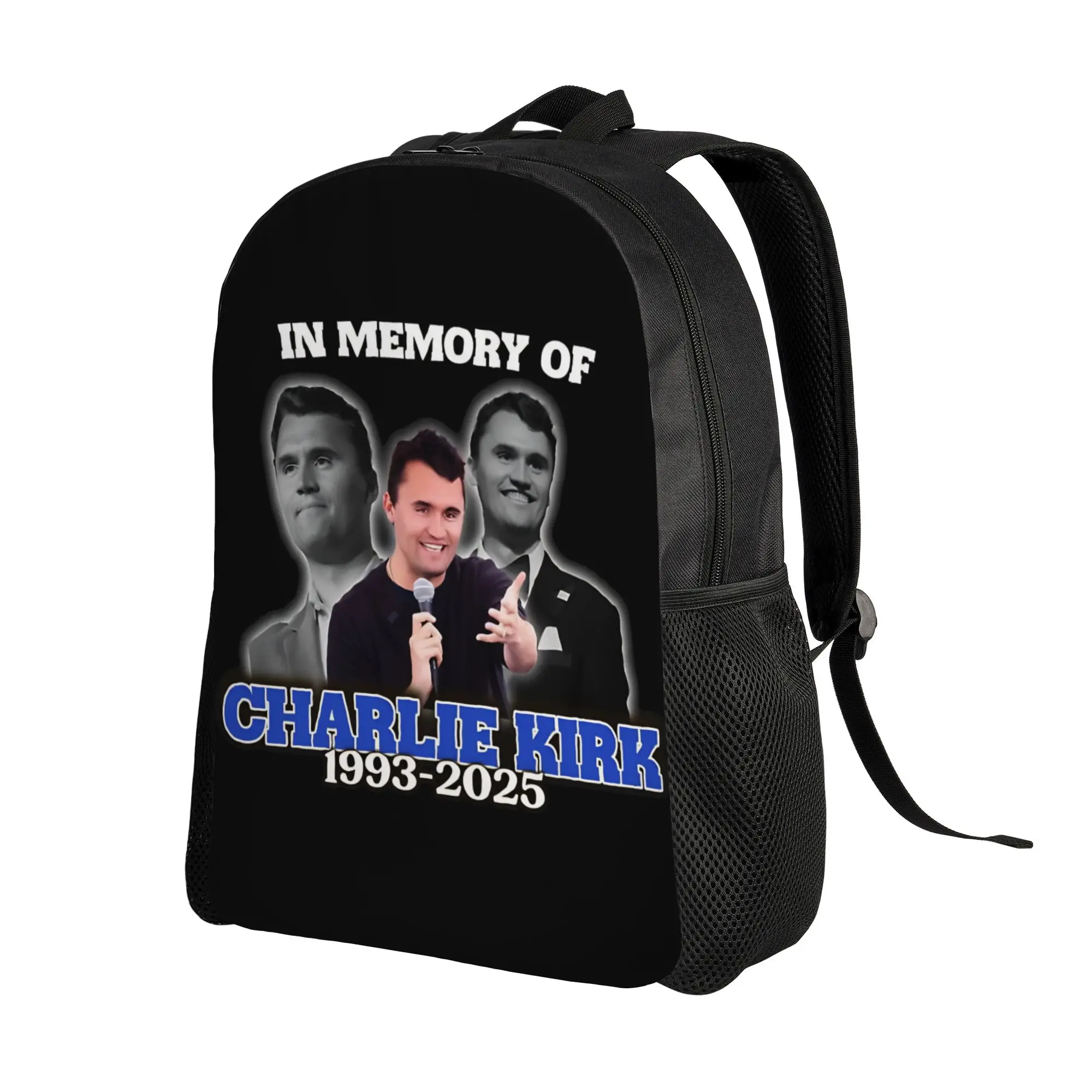 In Memory of Charlie Kirk Backpack  Kawaii Backpacks Student Unisex University Print School Bags Designer Rucksack
