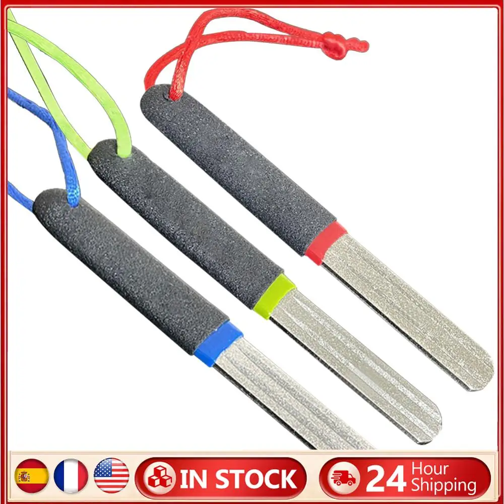 المحمولة في الهواء الطلق مزدوجة الأخدود الصيد هوك شحذ شحذ جديد الصيد طحن هوك مبراة أداة الأسماك الملحقات #1