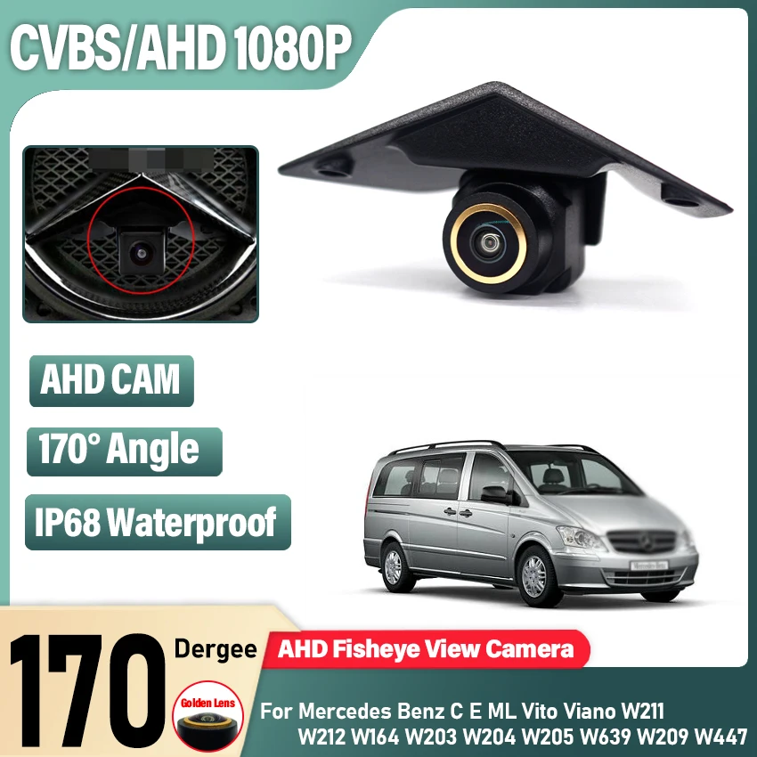 CCD AHD 1080P Vehicle Logo Front View Camera For Mercedes Benz C E ML Vito Viano W211 W212 W164 W203 W204 W205 W639 W209 W447