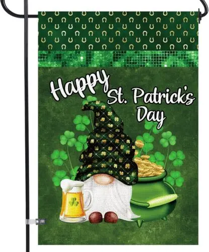 St Patricks Day Garden Flag 12X18 Inch Vertical Double Sided Green Shamrock Rain LLK ZZU WWL IIC