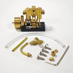 In-line Twin-cylinder Swing Steam Engine MINI Model Engine High-speed 40cm Retro Ship Model Is The Best Power Metal Mini Toy