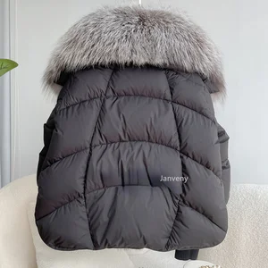 Janveny-Big-Skined Janveny-Role Fox Skin für Frauen, weiße Entenjacke, luxuriös aus Federn, groß, Winter, 2024 6 Hauptverkäufe Prada Frau - №1