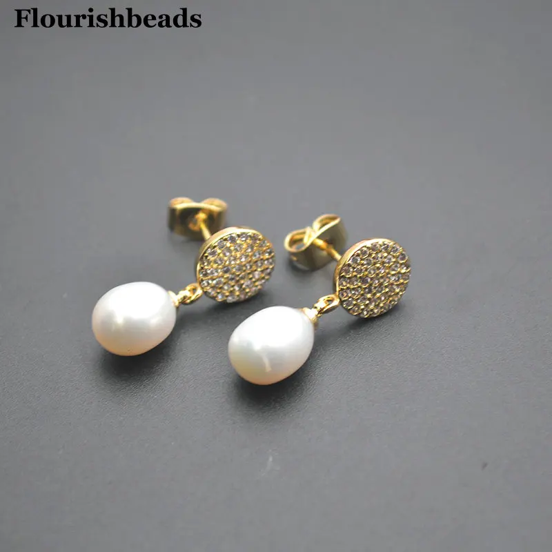 

Wholesale 5pairs Round Coin Natural Freshwater Pearl Water Drop Dangle Earrings Fashion Woman Party Jewelry