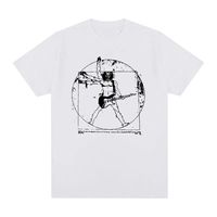 Vitruvius Vintage T-shirt Da Vinci Guitar Fun Rock Band Graphic Music Cotton Top for Women