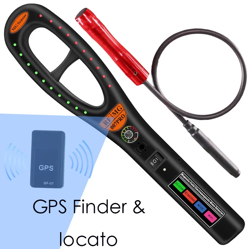 007PRO GPS Tracker Detector RF Signal Scanner Sound Light Alarm Free LED Hose Probe For Car Used‑Car Mortgage Vehicle Inspection