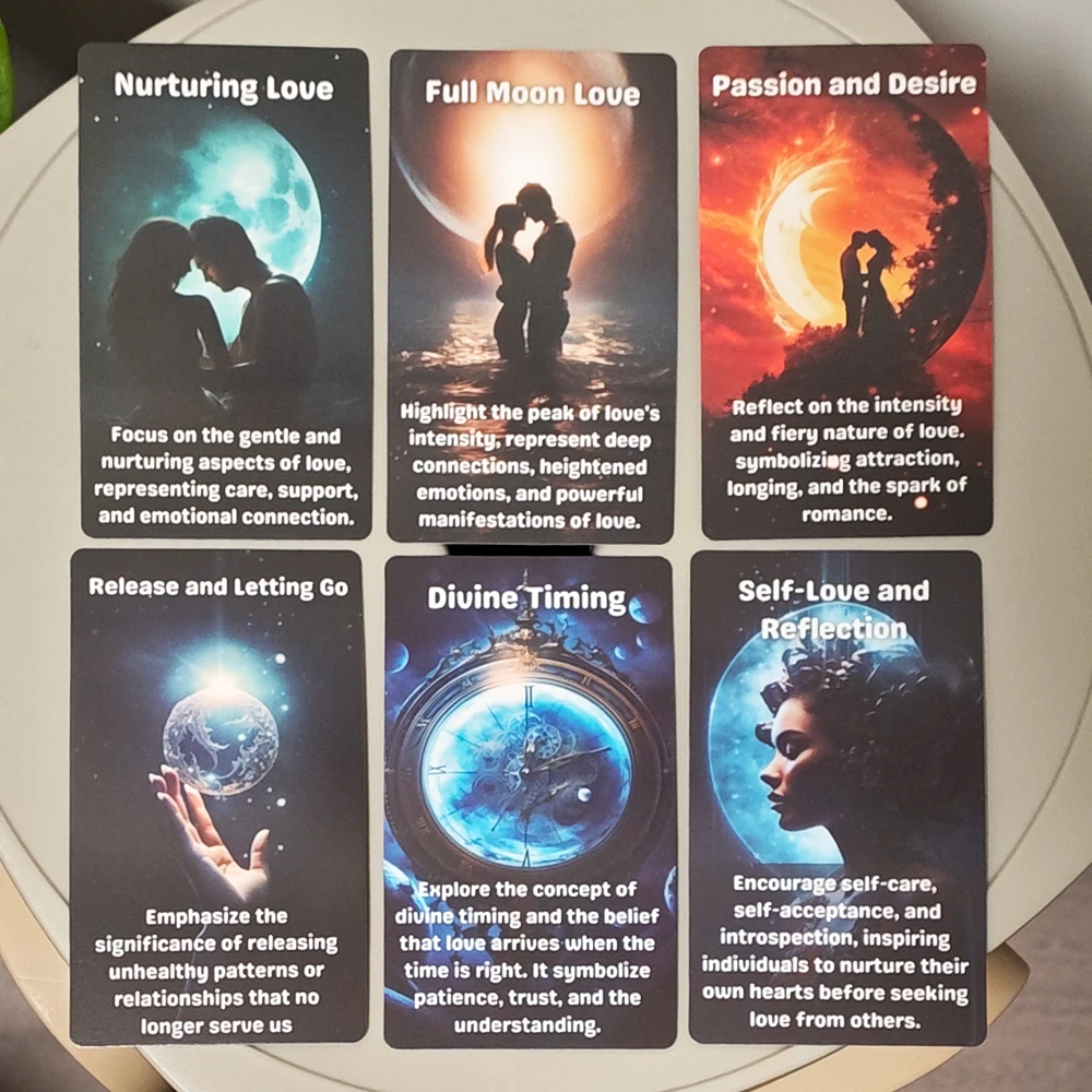 Spiritual Healing Moon Messages 39 Pcs Cards Moonology Wisdom Oracle Lunar Energy Deck 10.3*6cm for Love and Inspiration