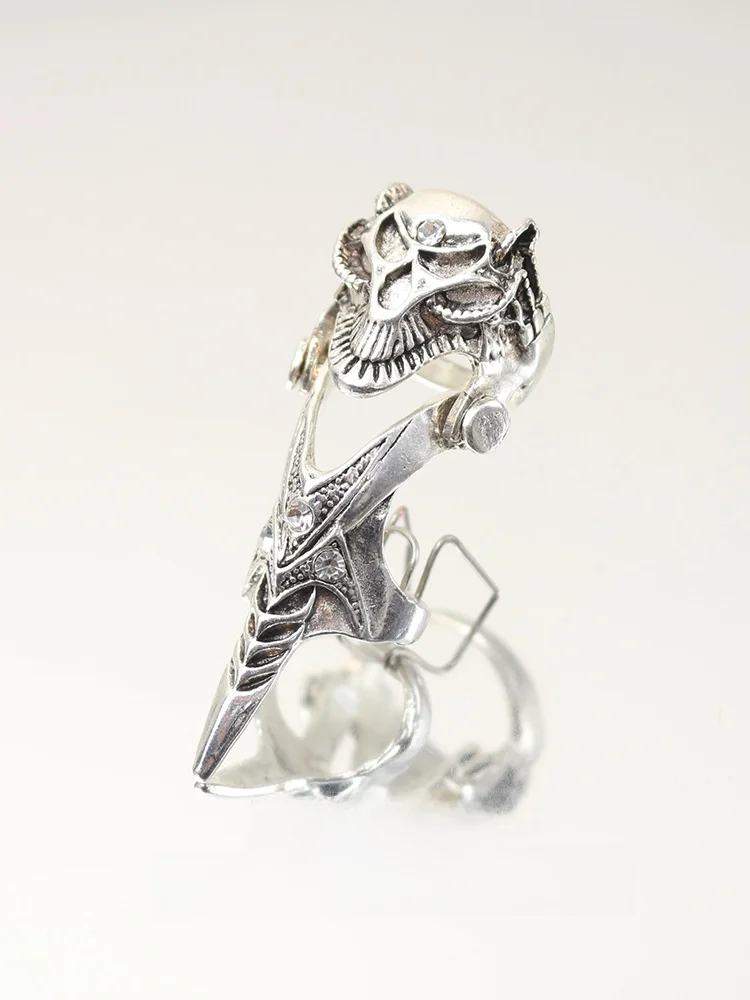 Retro Punk Exaggerated Style Rock Joint Ring Gothic Worn Movable Finger Ring Hand Jewelry Personalized Fashion Accessories
