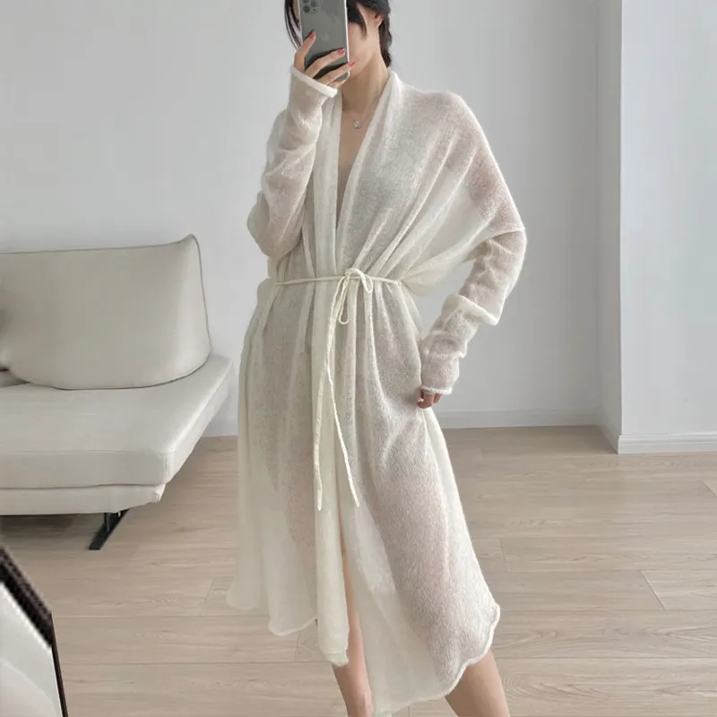 oversize long Cardigan summer for women 2023 long sleeve top sweaters korean styl coat knitted clothes long sleeve vintage