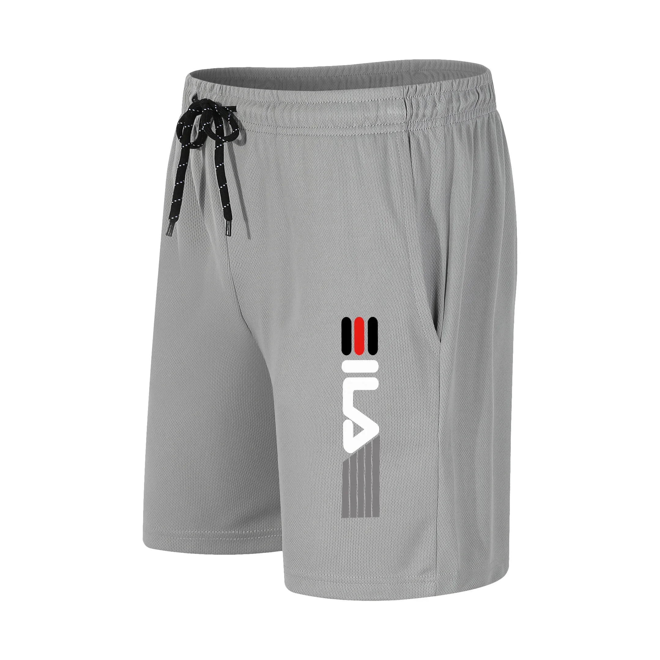 Calção esportiva masculina popular com bolsos, calça masculina de verão, solta, lazer, corrida legal