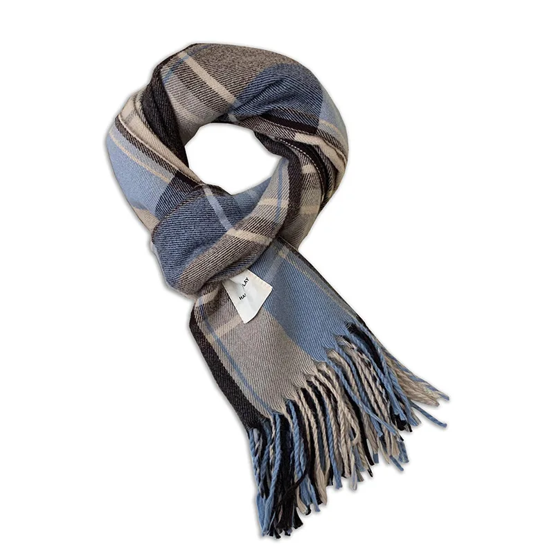 Fashionable Commuter Scarf: Stylish Retro Autumn and Winter Women\'s Scarf Versatile and Warm Plaid Shawl