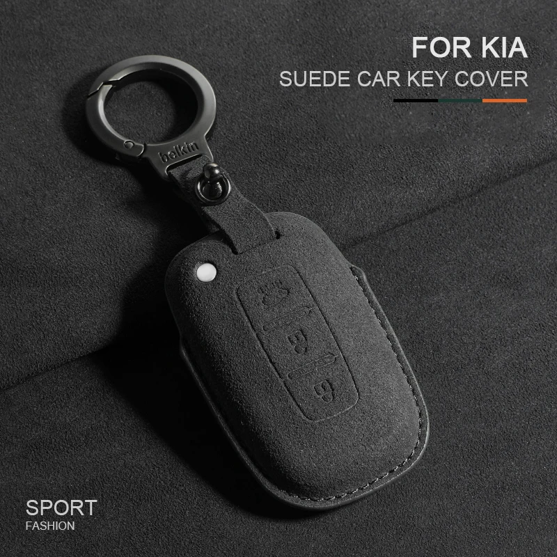

Для KIA Forte Sportage K2 K5 для Hyundai Genesis Coupe Sonata ix35 3-кнопочный замшевый чехол для автомобильного дистанционного ключа, чехол для смарт-брелока