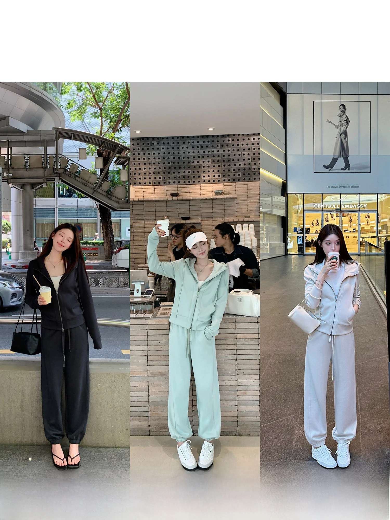 

Spring Summer FLOW Series Lilylikes Women's Fashion Set Sand Wash Airy Fabric Slim Fit Hoodie And Pants Long Sleeve Regular L...