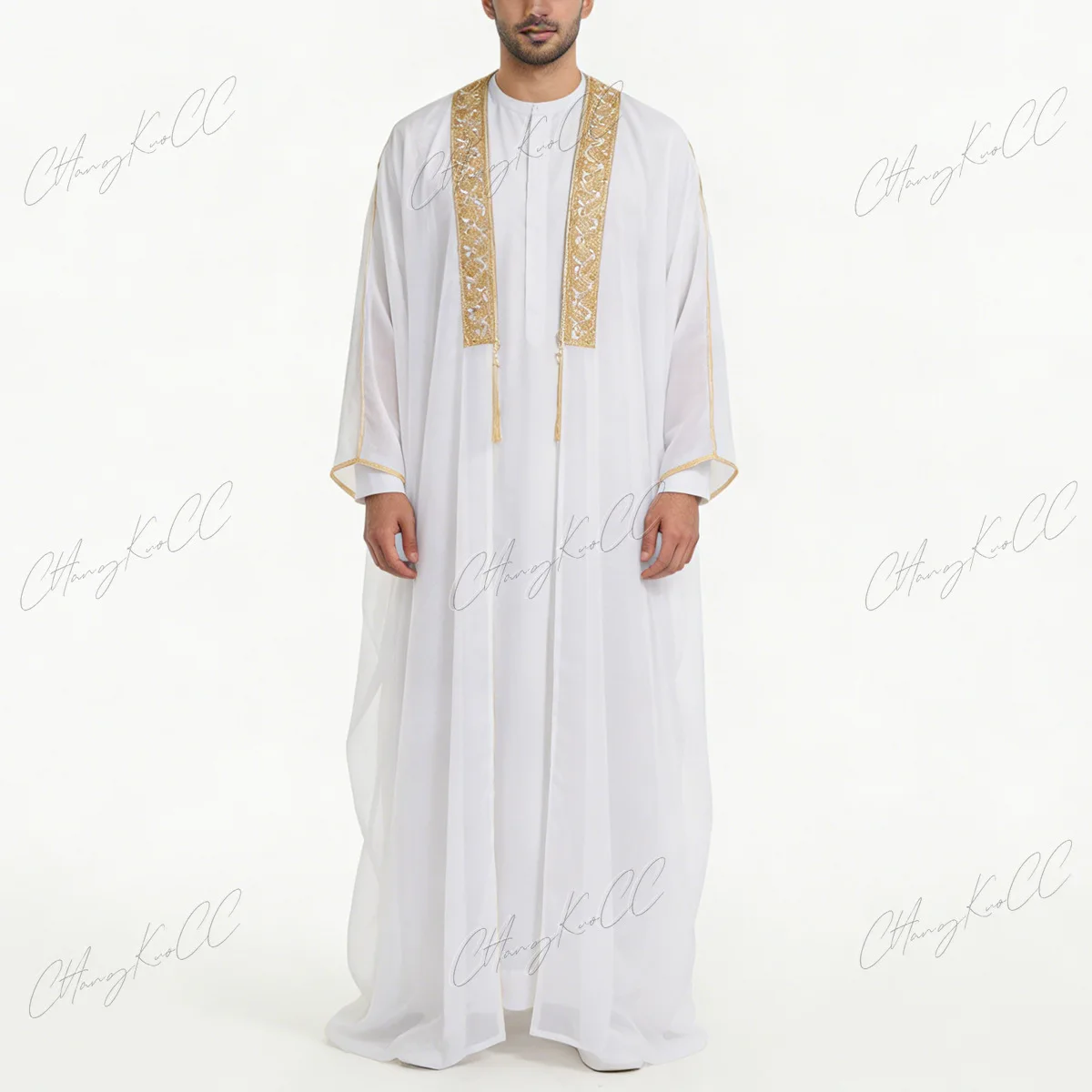 Hauts musulmans pour hommes, vêtements arabes islamiques du moyen-orient, amples, rayés, manches longues, pleine longueur, Robe de Cosplay d'halloween