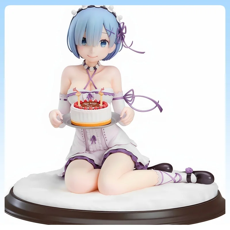 

Re Zero Starting Life in Another World Rem фигурка торта ко дню рождения ПВХ аниме модель Коллекционное украшение для стола синие волосы подарок