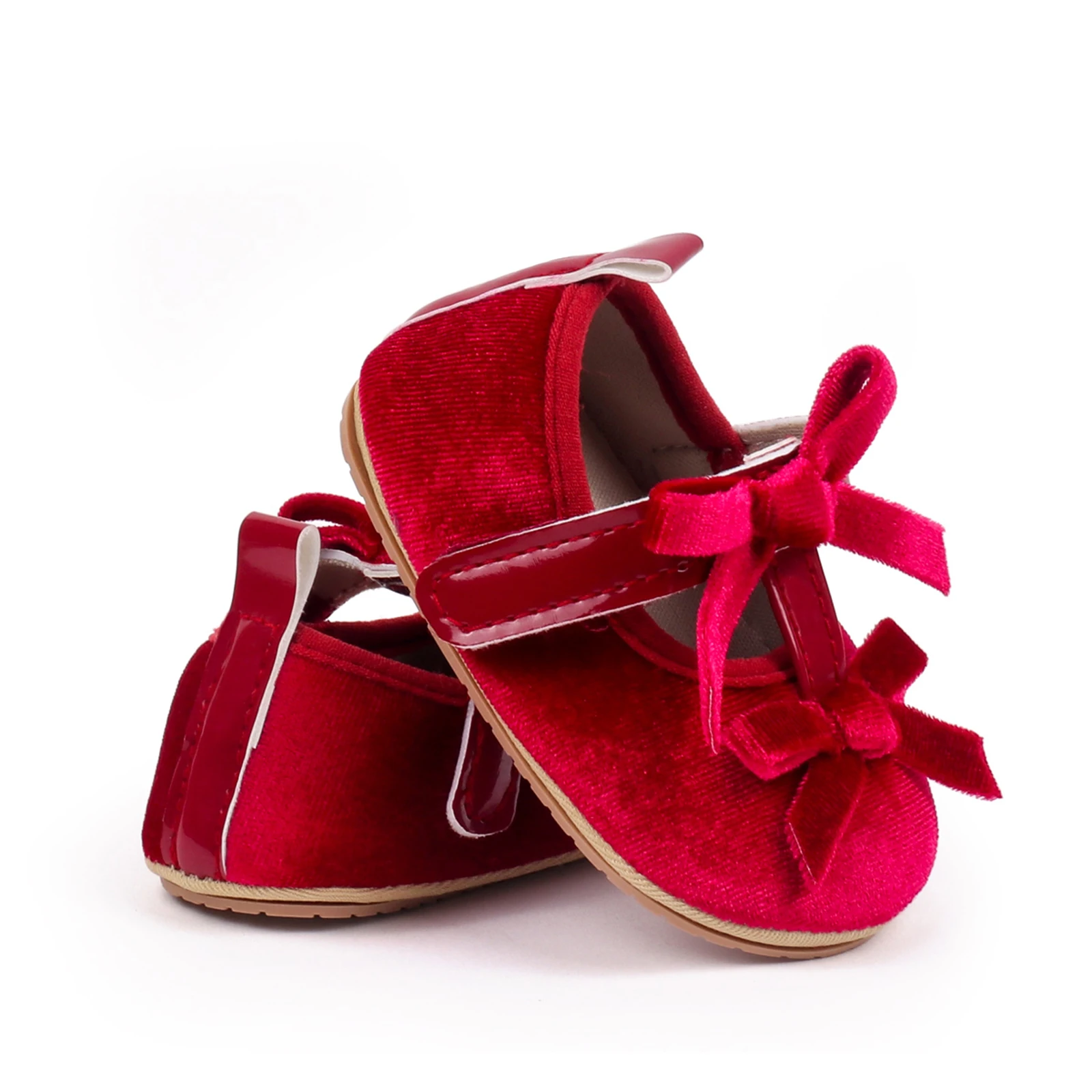 Blotona Scarpe da principessa per bambina, fiocchi eleganti, fondo morbido antiscivolo, scarpe da primo camminatore, scarpe da bambino