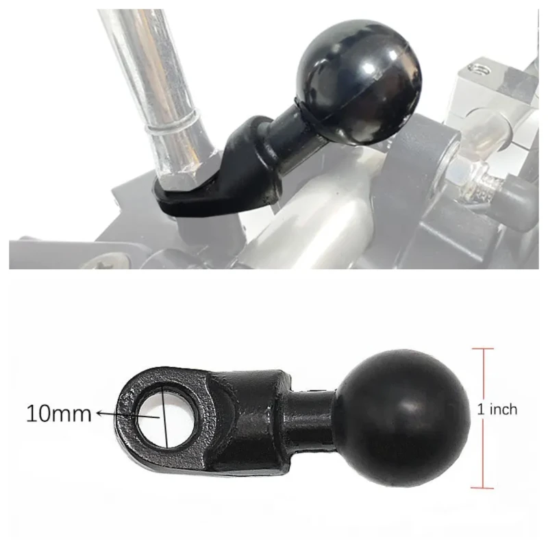 1 Inch Angled Bolt Head Adapter Ball Base Aluminum Rearview Mirror Ball Mount Rotating Motorcycle Mirrors for Bike