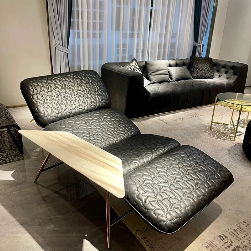 Premium Furniture Luxury Bedroom Furniture Lazy Chairs Leather Armchairs