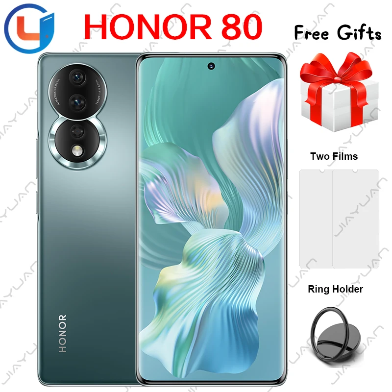 

Original HONOR 80 5G Moible Phone 6.67" 120Hz Scrren Snapdragon 782G Octa-Core Magic UI 7 Bettery 4800mAh NFC Smartphone