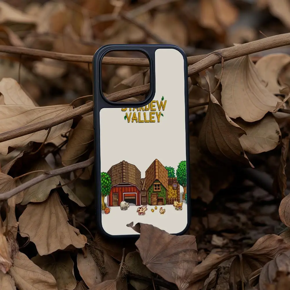 

Чехол для телефона Stardews Valley для iPhone 17, 16, 15, 14, 13, 12, Pro Max Plus, черная рамка, акриловый твердый корпус из углеродного волокна
