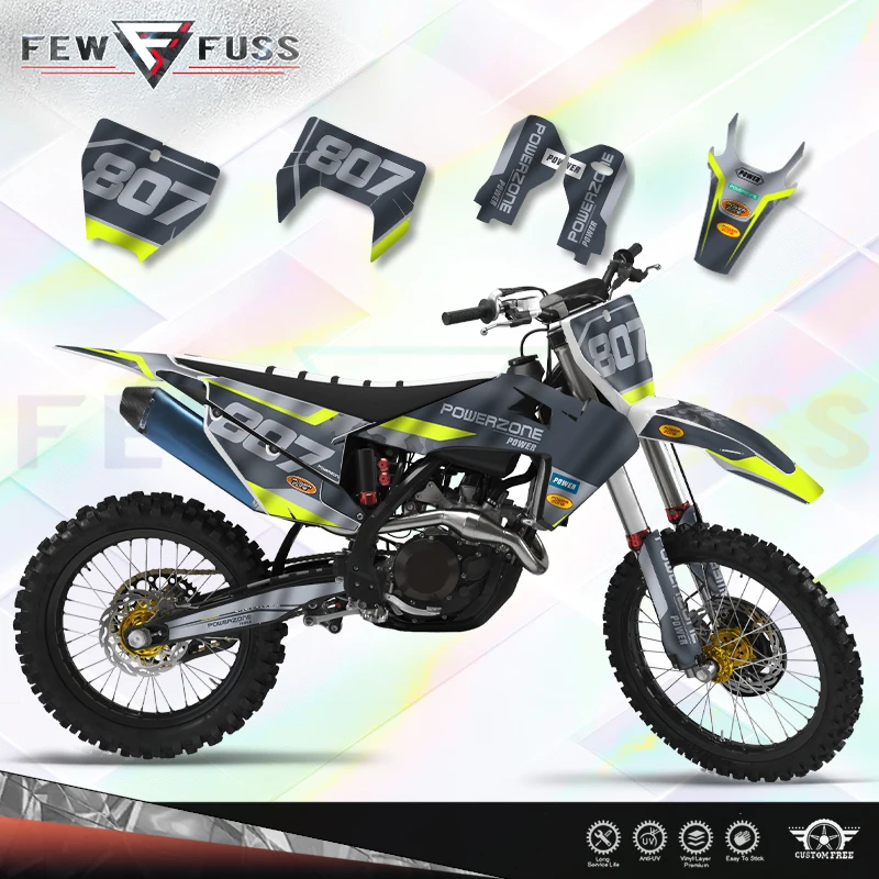 Fewfuss Holographic Chrome Racing Decal Graphics Kit for Husqvarna TC FC TX FX FS 19-21 TE FE 20-23 Dirt Bike Stickers