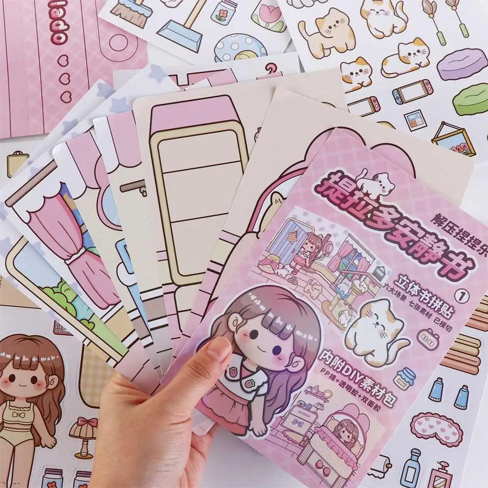 Süßes Kawaii Pinch Music Quiet Book Sticker Book Anime Telado Busy Book Paper Toys Kleinkinder