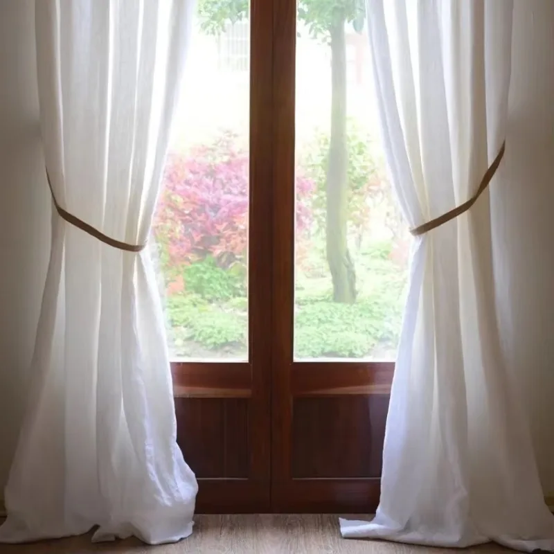 2022 High Quality Stone Washed French Linen Curtain Window Curtain for Living Room