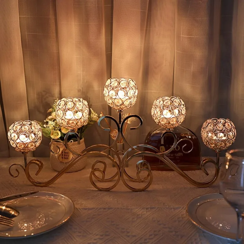 Hot Sale Wedding Decor Nordic Candle Stick Holder Silver Gold Iron Table Top Wavy Candelabra Centerpieces Candlestick Holder